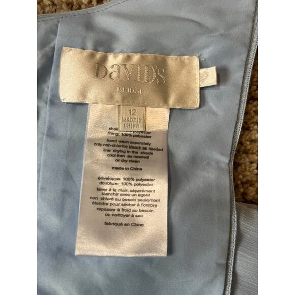 David's Bridal,  one shoulder,  Light Blue tulle;  size 12 womens - Picture 3 of 11